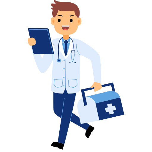 A doctor holding a digital tablet